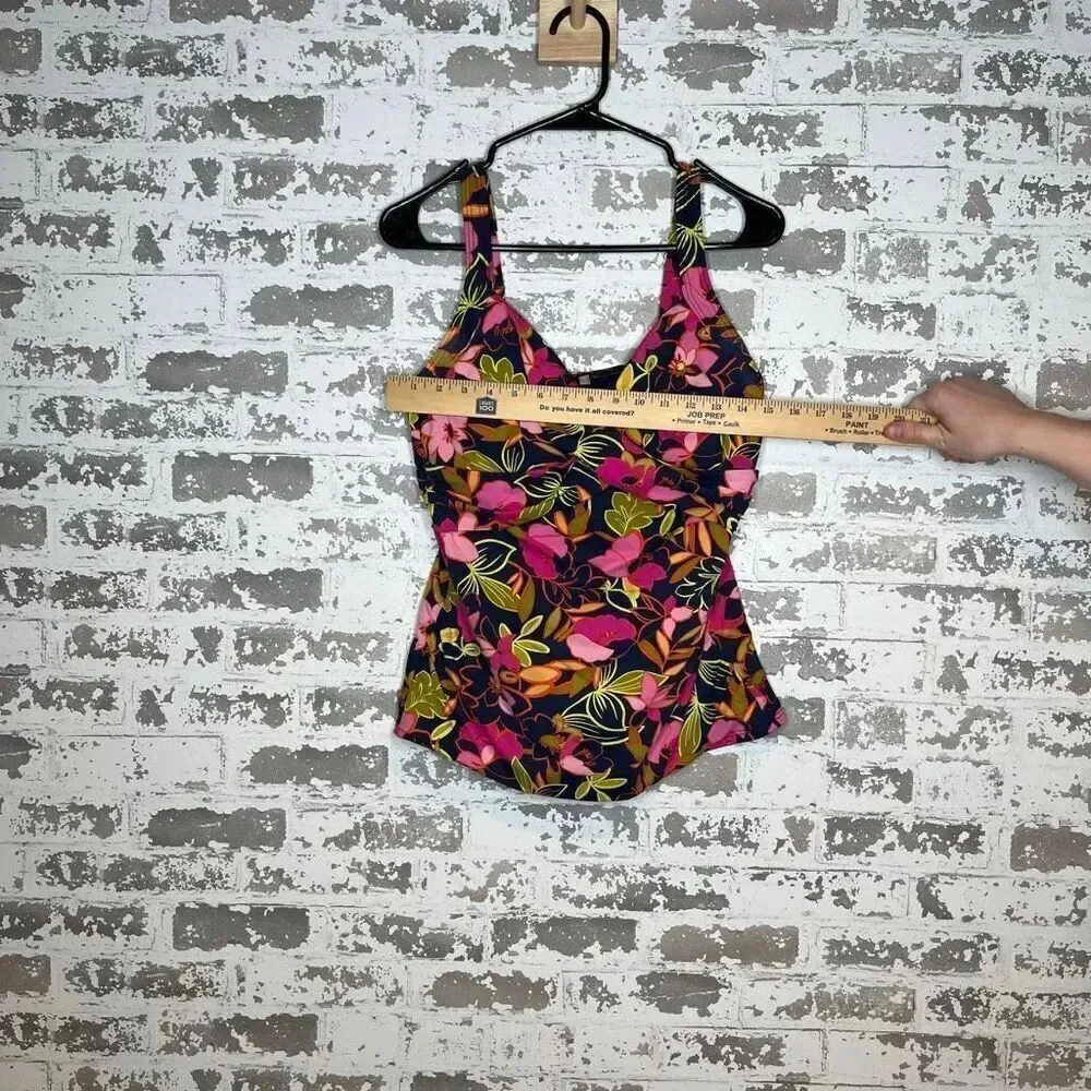 Lands end | women floral tankini swim top padded
